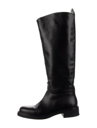 Pre-owned Stuart Weitzman Leather Riding Boots In Black