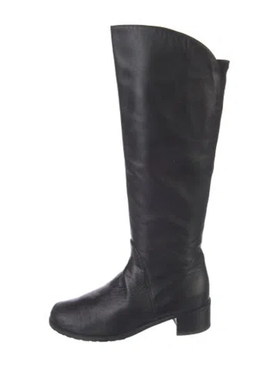 Pre-owned Stuart Weitzman Leather Riding Boots In Black