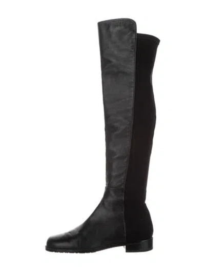 Pre-owned Stuart Weitzman Leather Riding Boots In Black