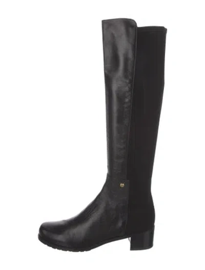 Pre-owned Stuart Weitzman Leather Riding Boots In Black