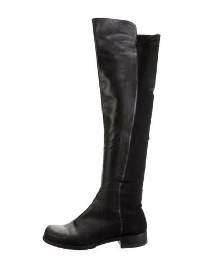Pre-owned Stuart Weitzman Leather Riding Boots In Black