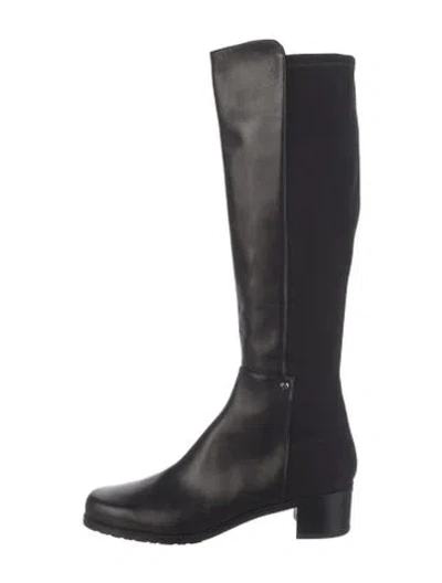 Pre-owned Stuart Weitzman Leather Riding Boots In Black