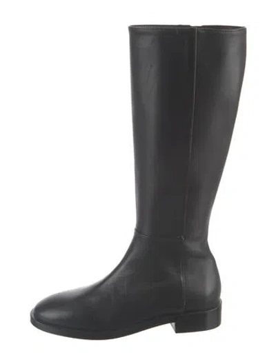 Pre-owned Stuart Weitzman Leather Riding Boots In Black