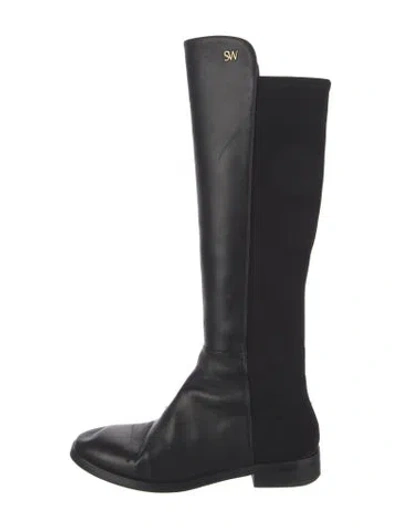 Pre-owned Stuart Weitzman Leather Riding Boots In Black