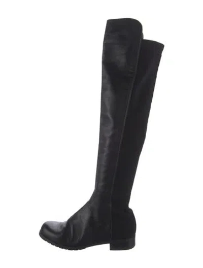 Pre-owned Stuart Weitzman Leather Riding Boots In Black
