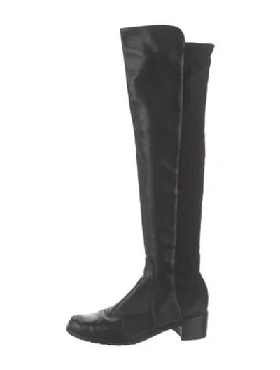 Pre-owned Stuart Weitzman Leather Riding Boots In Black