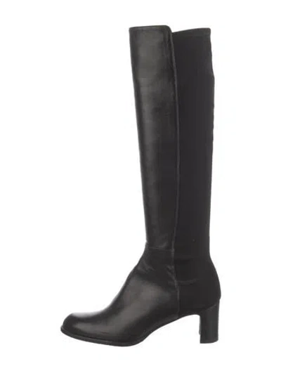Pre-owned Stuart Weitzman Leather Riding Boots In Black