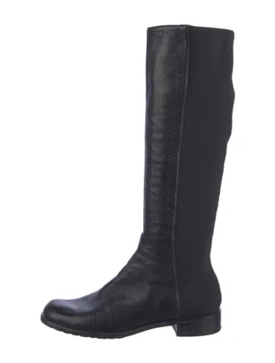 Pre-owned Stuart Weitzman Leather Riding Boots In Blue