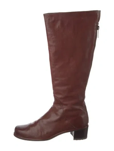 Pre-owned Stuart Weitzman Leather Riding Boots In Brown