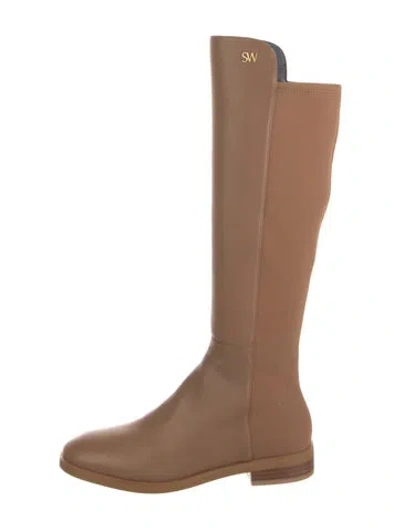 Pre-owned Stuart Weitzman Leather Riding Boots In Brown