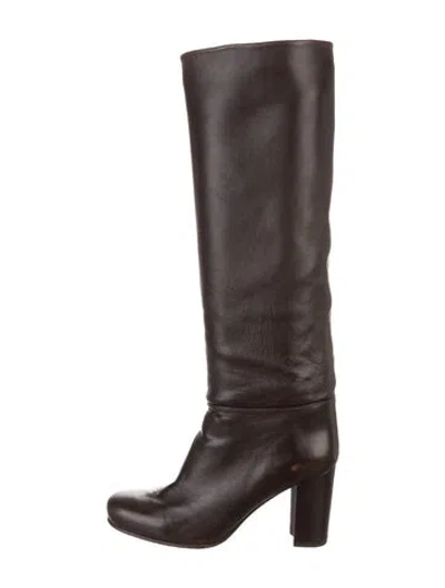 Pre-owned Stuart Weitzman Leather Riding Boots In Brown