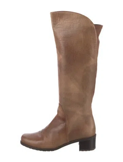 Pre-owned Stuart Weitzman Leather Riding Boots In Brown