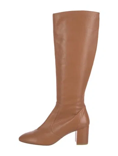 Pre-owned Stuart Weitzman Leather Riding Boots In Brown
