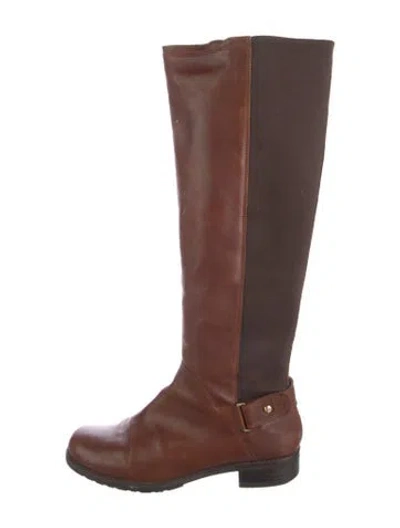 Pre-owned Stuart Weitzman Leather Riding Boots In Brown
