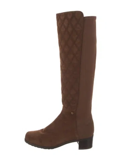 Pre-owned Stuart Weitzman Leather Riding Boots In Brown
