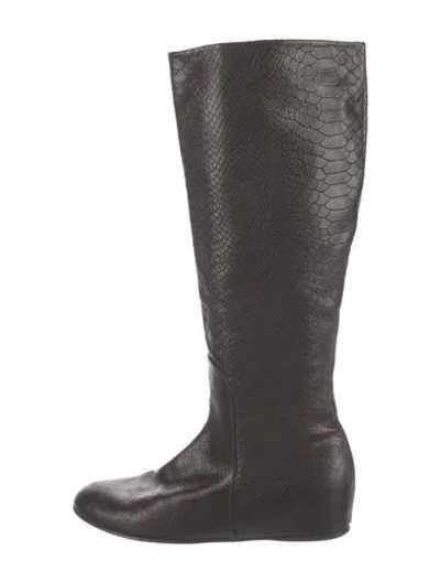 Pre-owned Stuart Weitzman Leather Riding Boots In Brown