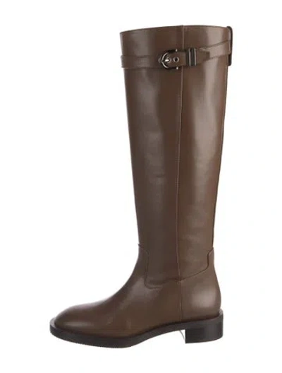 Pre-owned Stuart Weitzman Leather Riding Boots In Brown