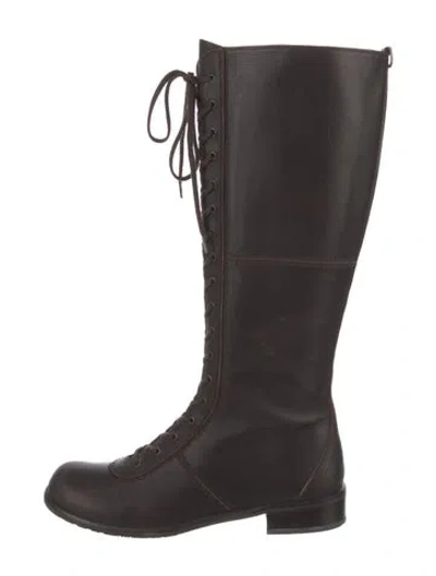 Pre-owned Stuart Weitzman Leather Riding Boots In Brown