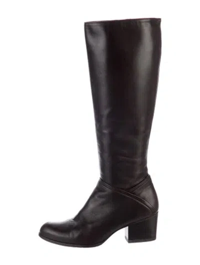 Pre-owned Stuart Weitzman Leather Riding Boots In Brown