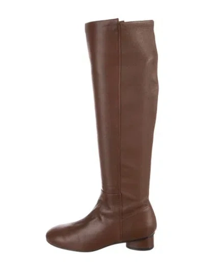 Pre-owned Stuart Weitzman Leather Riding Boots In Brown