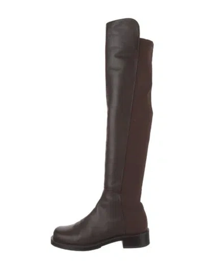 Pre-owned Stuart Weitzman Leather Riding Boots In Brown