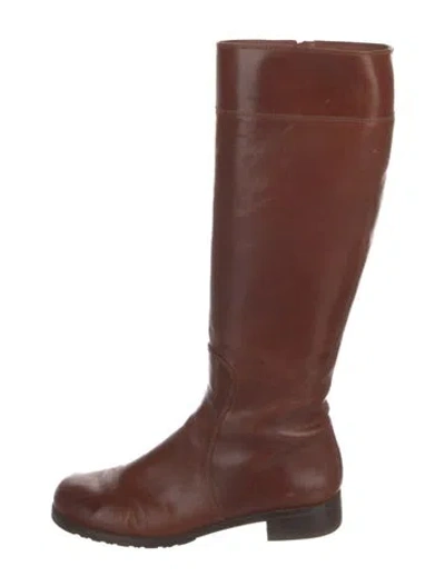 Pre-owned Stuart Weitzman Leather Riding Boots In Brown