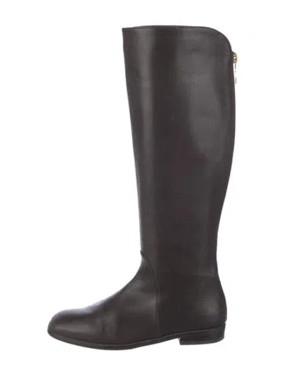 Pre-owned Stuart Weitzman Leather Riding Boots In Brown