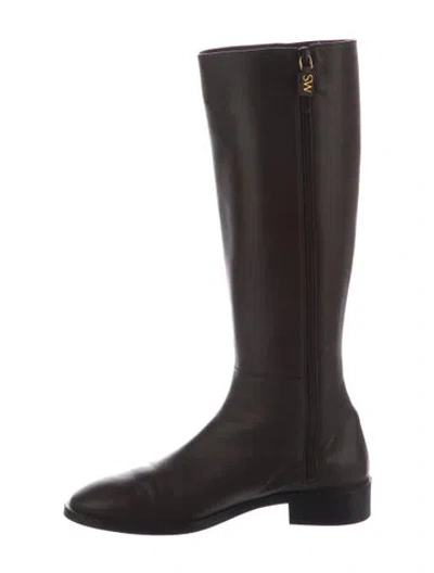 Pre-owned Stuart Weitzman Leather Riding Boots In Brown