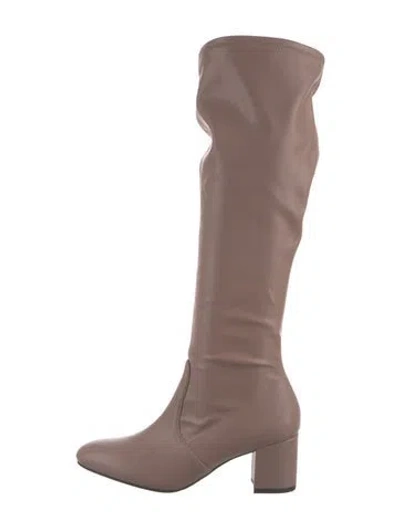 Pre-owned Stuart Weitzman Leather Riding Boots In Neutral