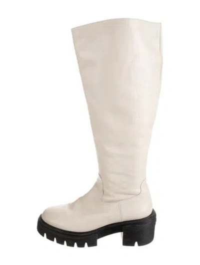Pre-owned Stuart Weitzman Leather Riding Boots In Neutral