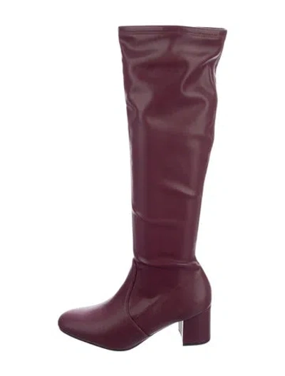 Pre-owned Stuart Weitzman Leather Riding Boots In Red