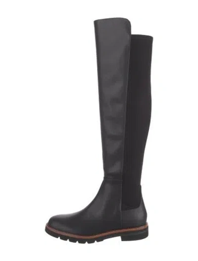 Pre-owned Stuart Weitzman Leather Riding Boots W/ Tags In Black
