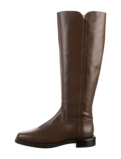 Pre-owned Stuart Weitzman Leather Riding Boots W/ Tags In Brown