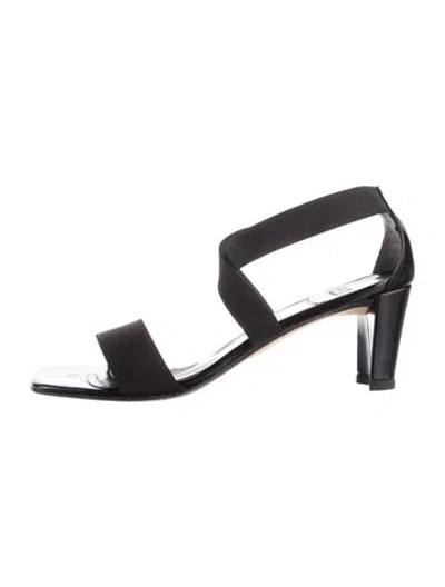 Pre-owned Stuart Weitzman Leather Sandals In Black