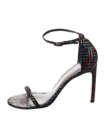 Pre-owned Stuart Weitzman Leather Sandals In Black