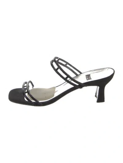 Pre-owned Stuart Weitzman Leather Sandals In Black