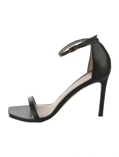 Pre-owned Stuart Weitzman Leather Sandals In Black
