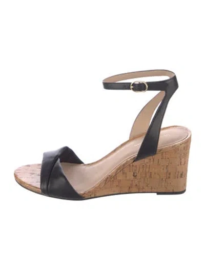 Pre-owned Stuart Weitzman Leather Sandals In Black