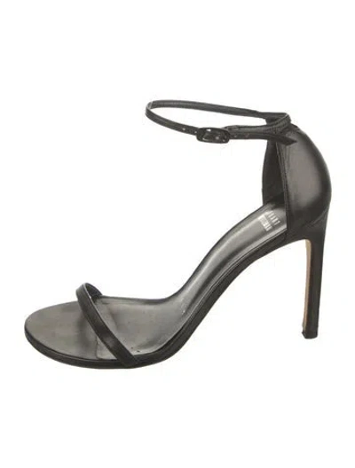 Pre-owned Stuart Weitzman Leather Sandals In Black