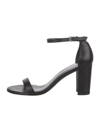 Pre-owned Stuart Weitzman Leather Sandals In Black