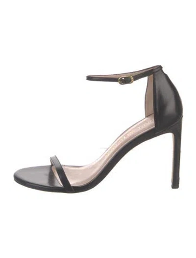 Pre-owned Stuart Weitzman Leather Sandals In Black