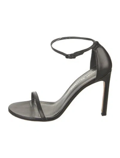 Pre-owned Stuart Weitzman Leather Sandals In Black