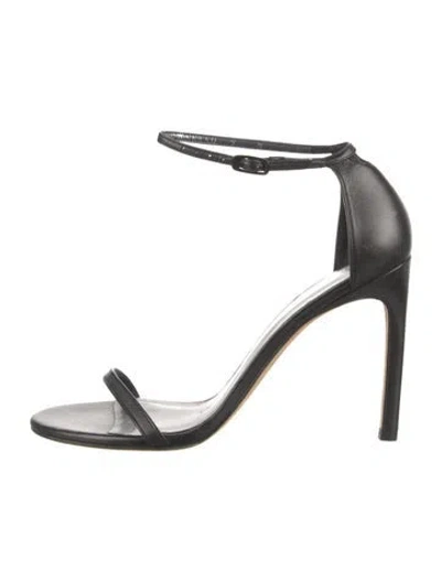Pre-owned Stuart Weitzman Leather Sandals In Black