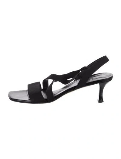 Pre-owned Stuart Weitzman Leather Sandals In Black