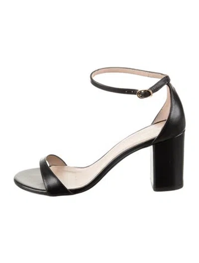 Pre-owned Stuart Weitzman Leather Sandals In Black