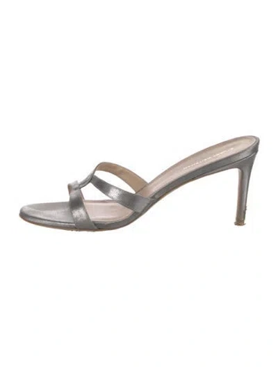 Pre-owned Stuart Weitzman Leather Sandals In Black
