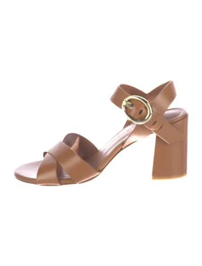 Pre-owned Stuart Weitzman Leather Sandals In Brown