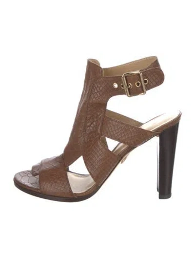 Pre-owned Stuart Weitzman Leather Sandals In Brown