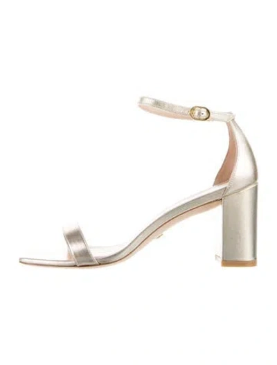 Pre-owned Stuart Weitzman Leather Sandals In Gold