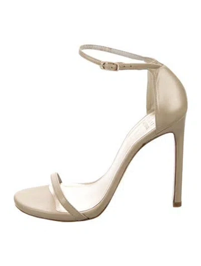 Pre-owned Stuart Weitzman Leather Sandals In Gold